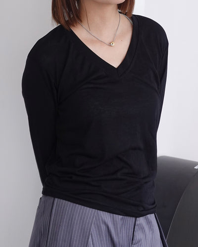 VネックシースルーロンT K3336