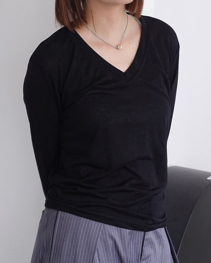 VネックシースルーロンT K3336