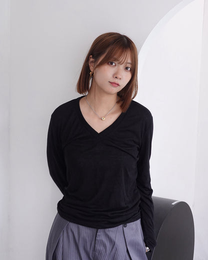 VネックシースルーロンT K3336