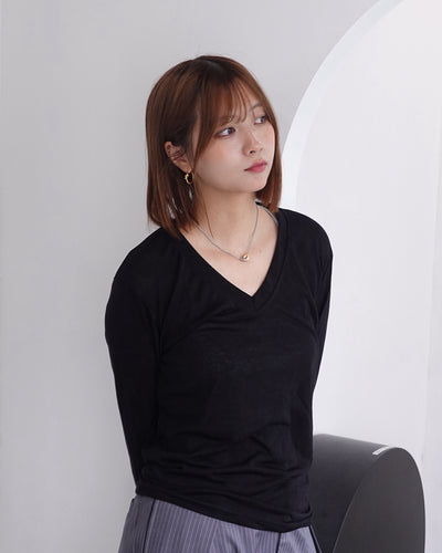 VネックシースルーロンT K3336
