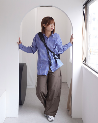 カジュアルブルーチェックシャツ K3360
