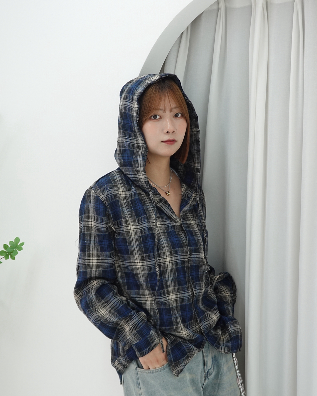 カジュアルチェックシャツ K3444