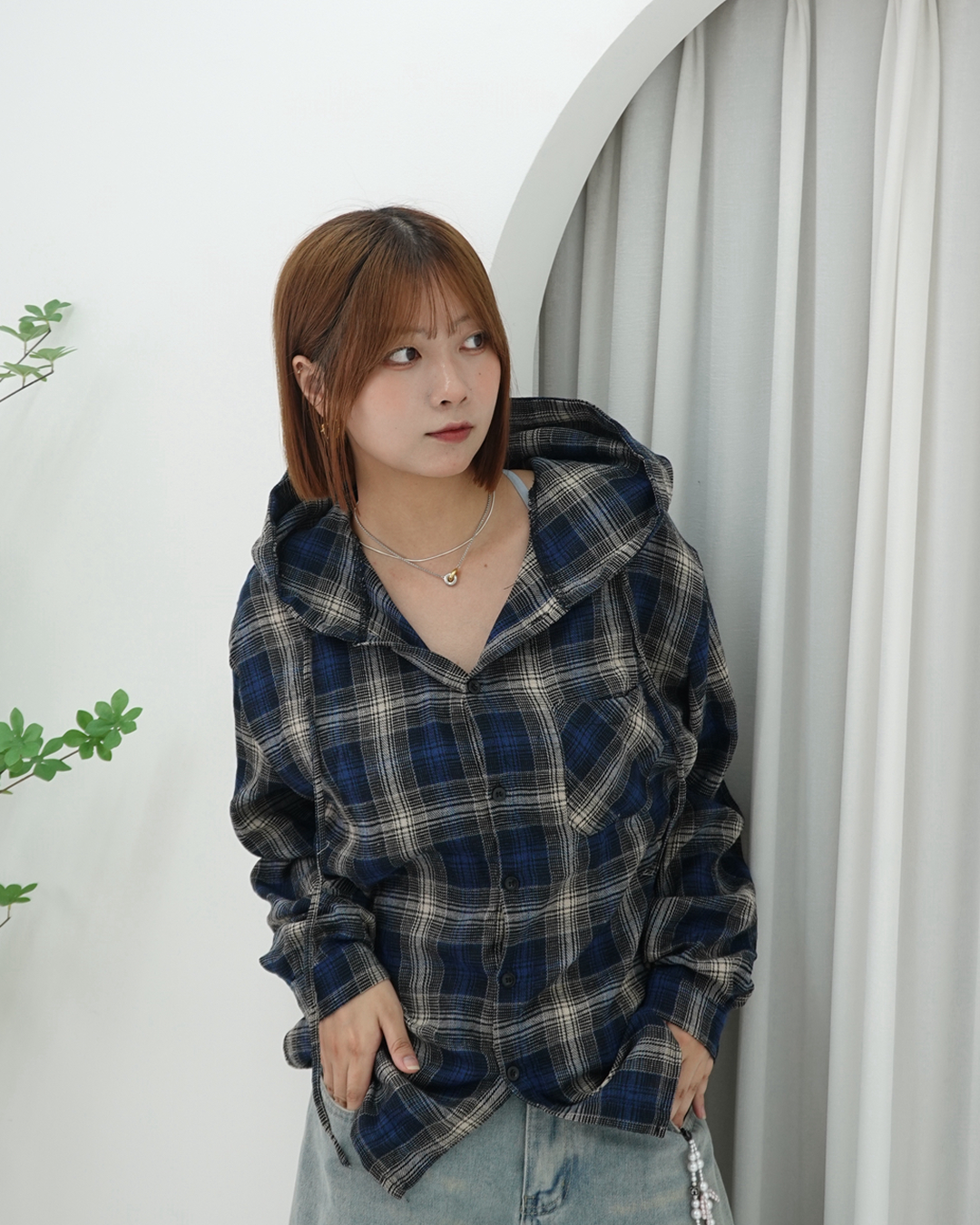 カジュアルチェックシャツ K3444