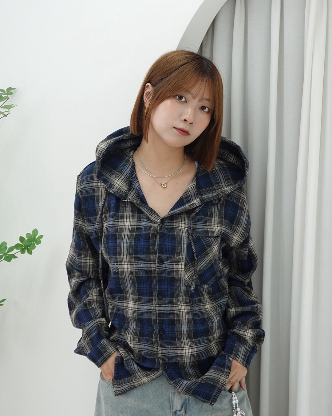 カジュアルチェックシャツ K3444