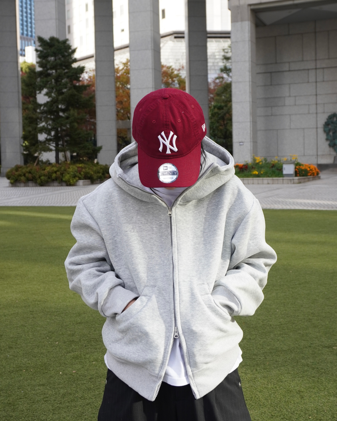 【即納】スタンドカラーフードパーカー K5013