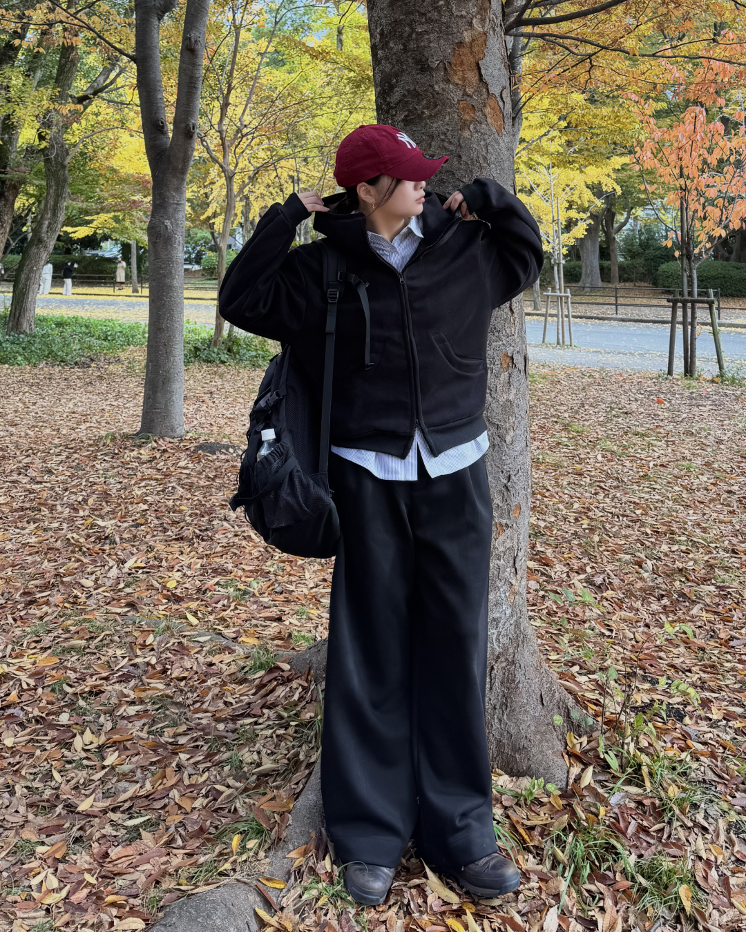 【即納】スタンドカラーフードパーカー K5013