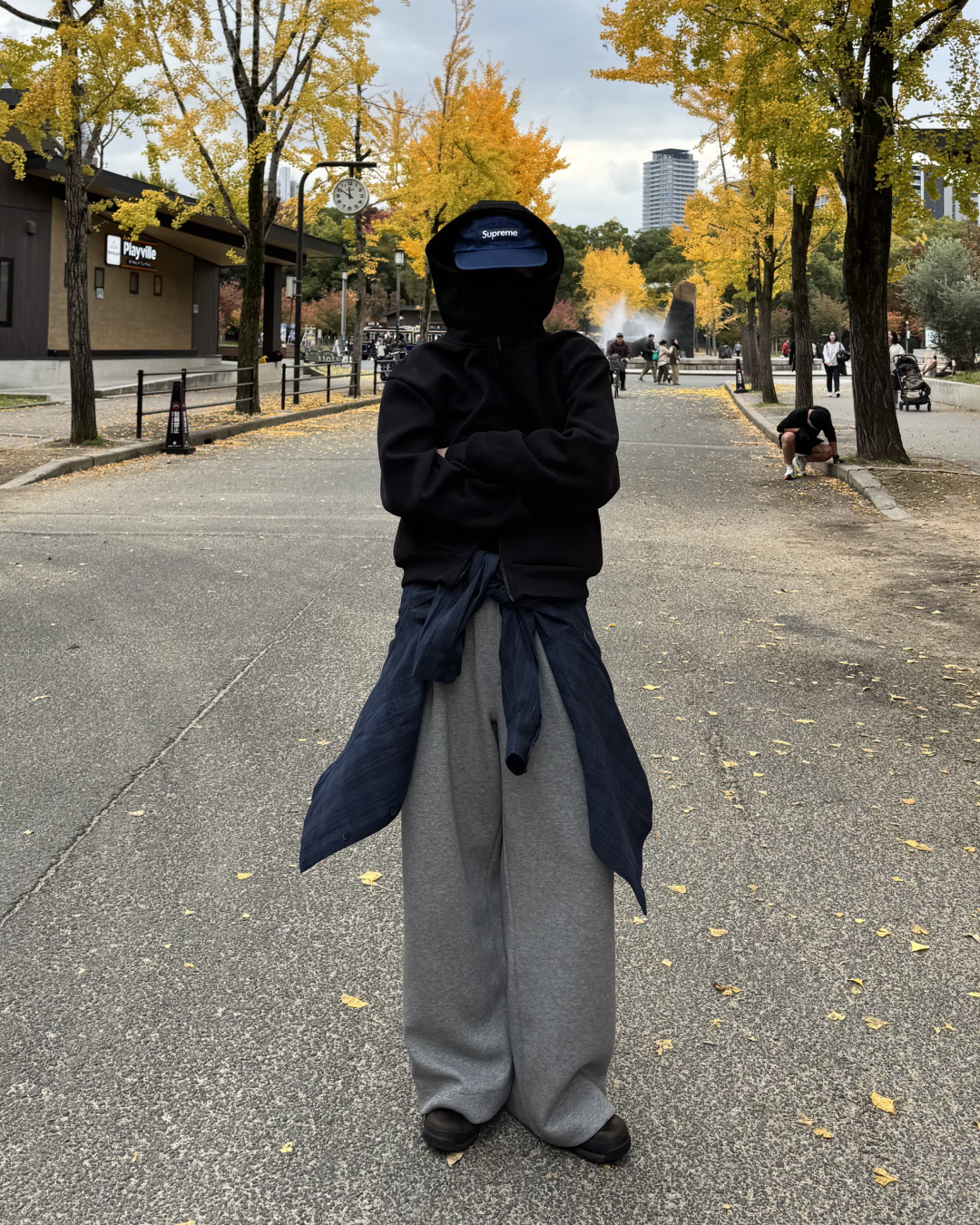 【即納】スタンドカラーフードパーカー K5013