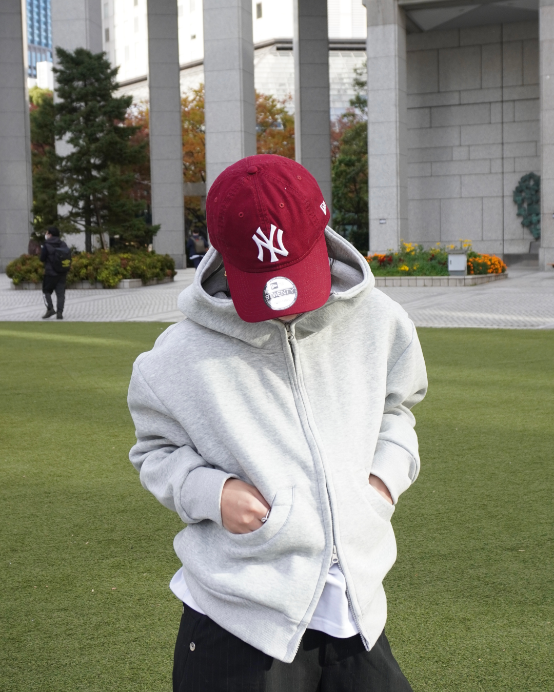 【即納】スタンドカラーフードパーカー K5013