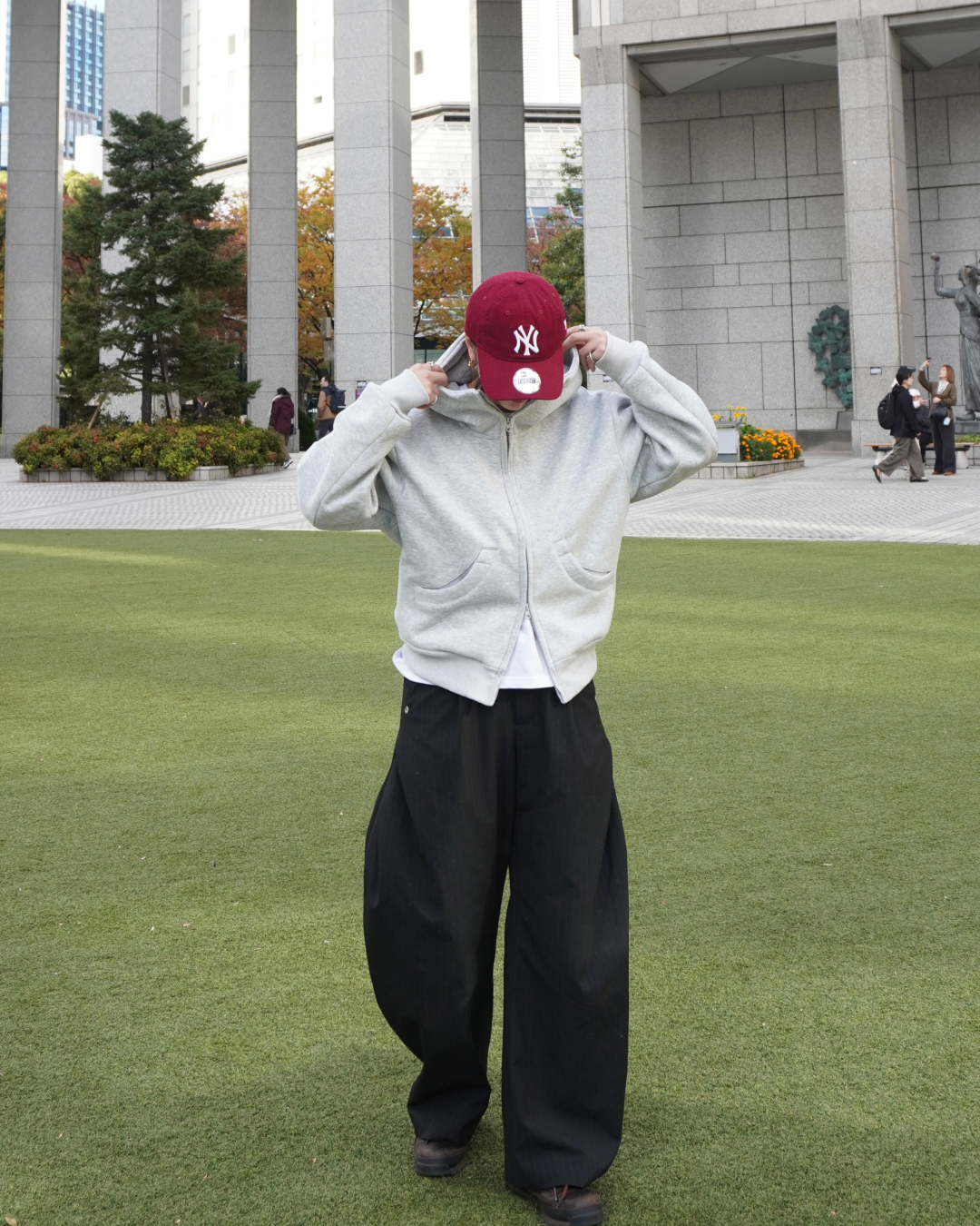 【即納】スタンドカラーフードパーカー K5013