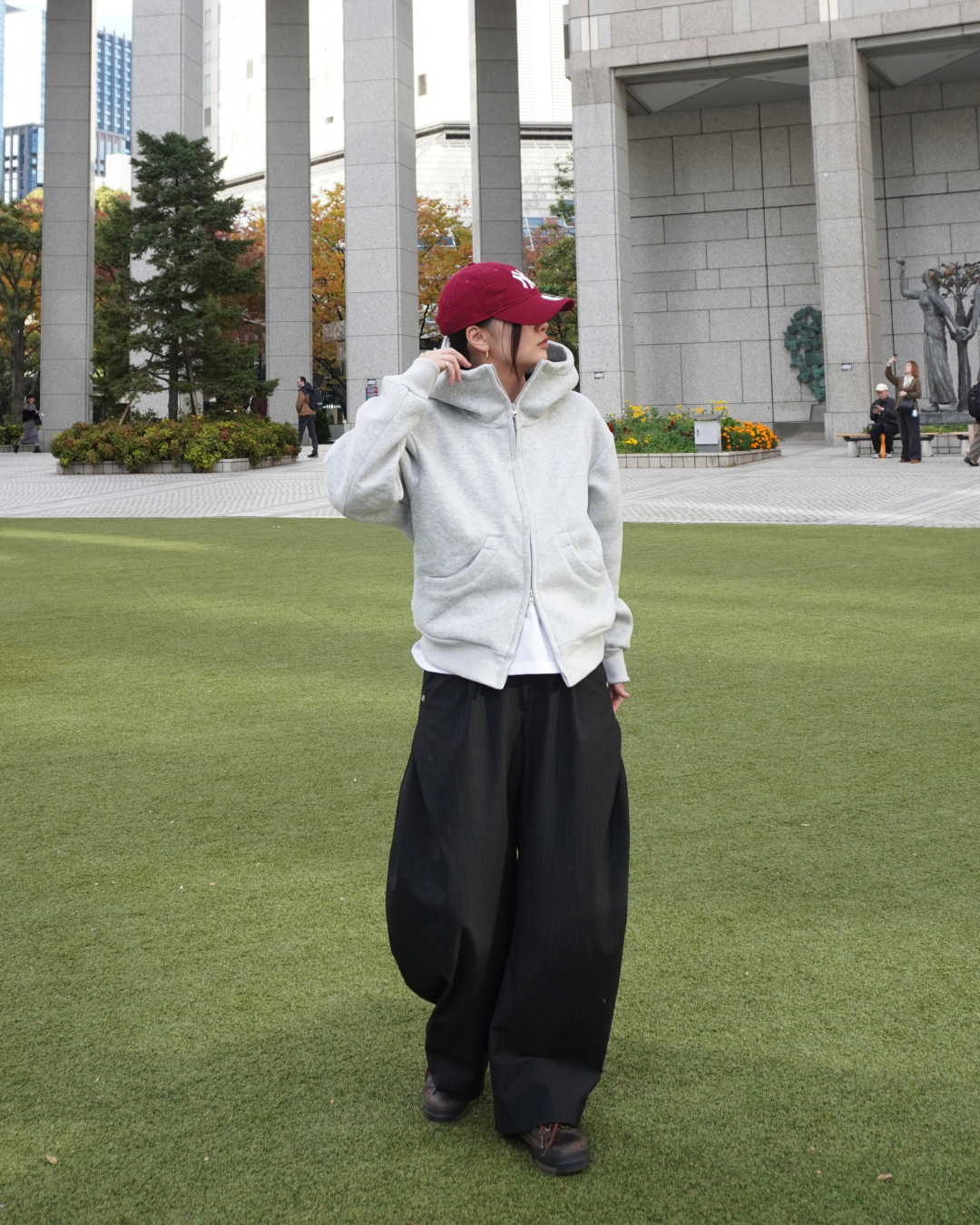 【即納】スタンドカラーフードパーカー K5013