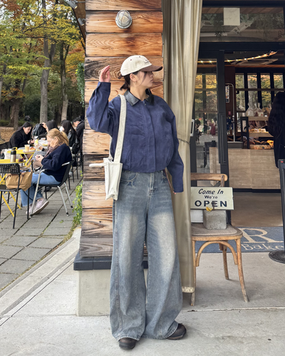【即納】コーデュロイレザーカラーブルゾン K5018