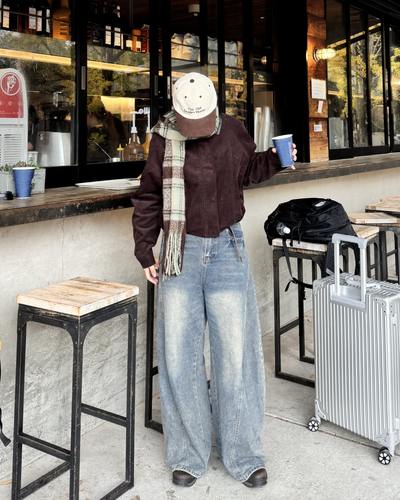 【即納】コーデュロイレザーカラーブルゾン K5018