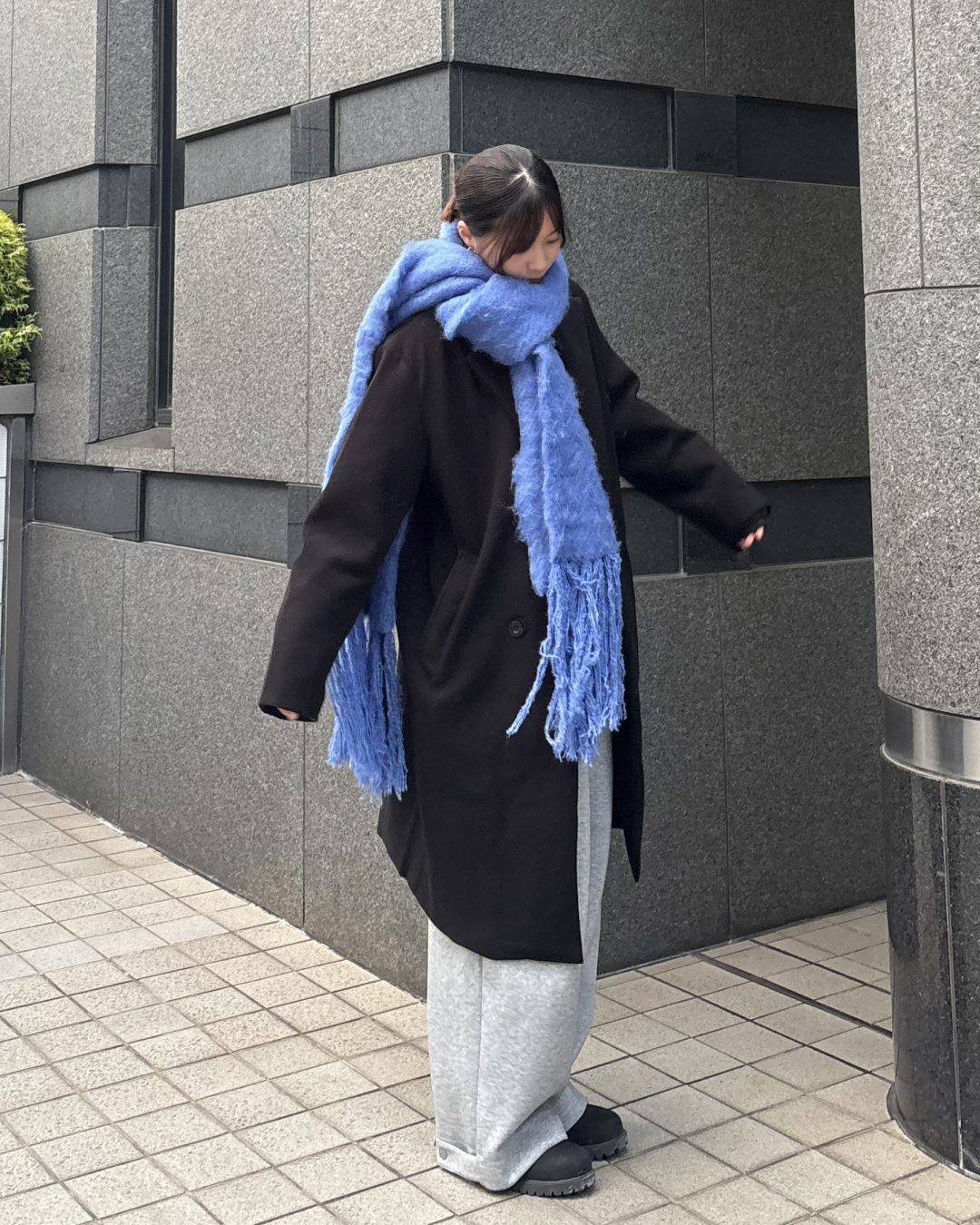 【即納】ウールブレンドロングコート K5021