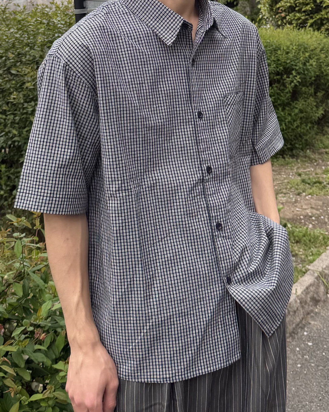 【即納】ハーフスリーブチェックシャツ K5029