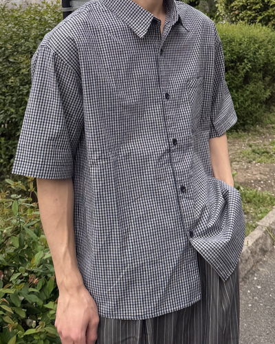 【即納】ハーフスリーブチェックシャツ K5029