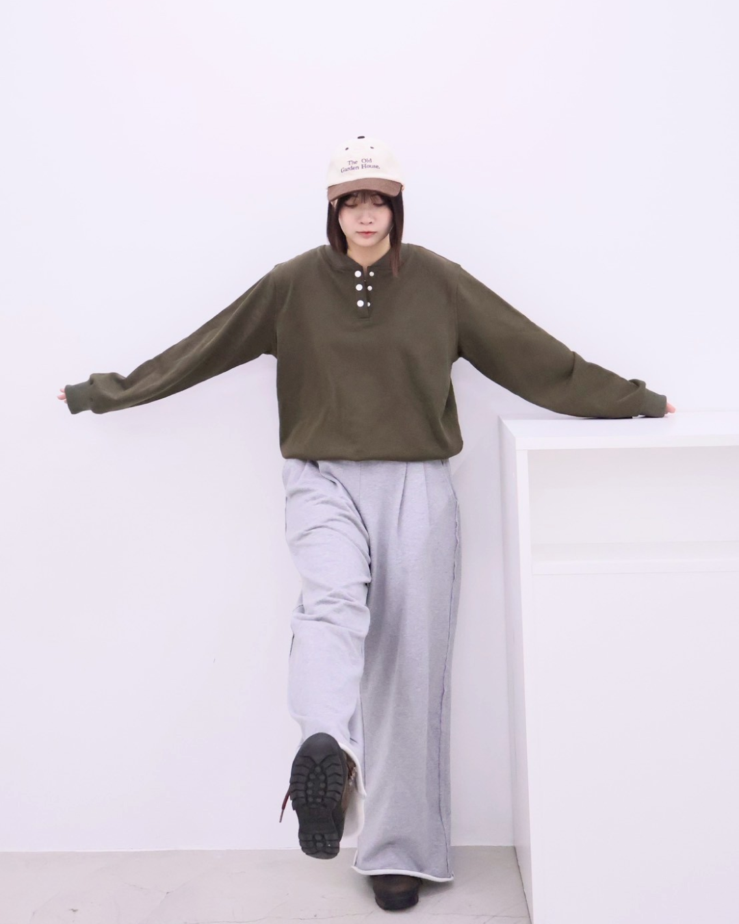 【11/25 19:00販売開始 オリジナル 即納】コットンヘンリーネックスウェットシャツ K6001