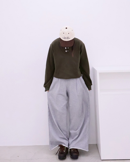 【11/25 19:00販売開始 オリジナル 即納】コットンヘンリーネックスウェットシャツ K6001