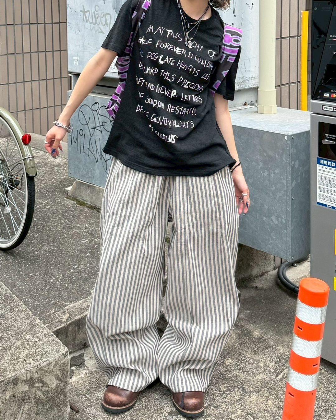 カジュアルストライプパンツ KM0007 – YOLO(ヨロ カジュアルストライプパンツ KM0007 – YOLO(ヨロ