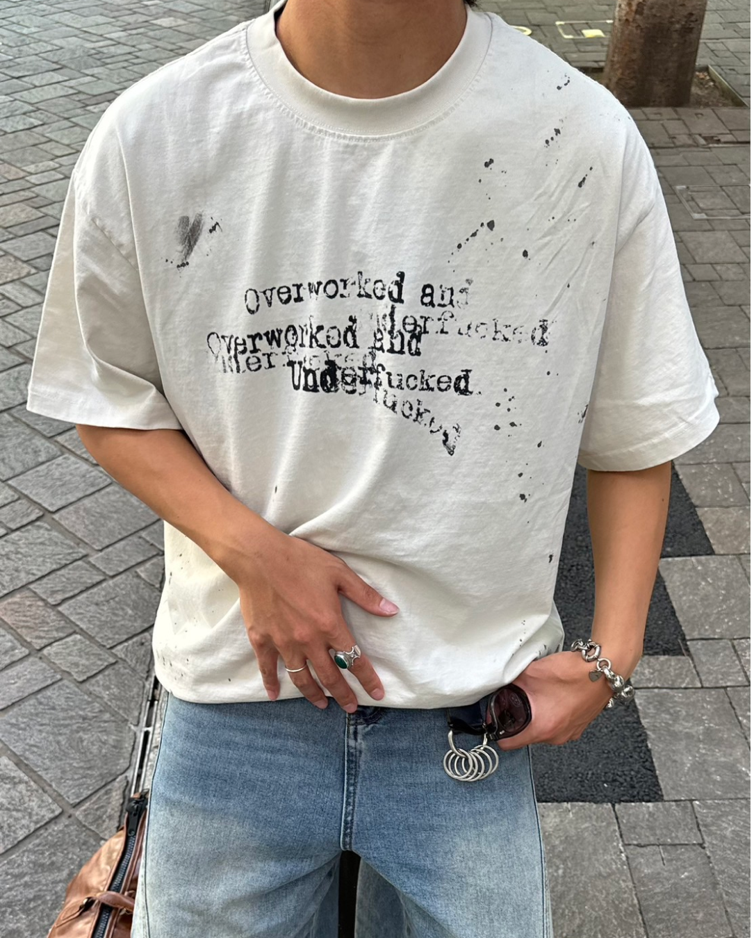 レタリングペイントTシャツ KA1087