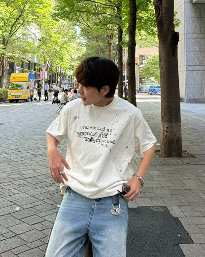 レタリングペイントTシャツ KA1087