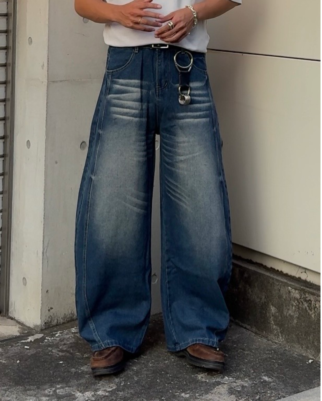 レトロウォッシュワイドレッグパンツ KA1119