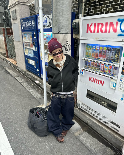 デザインダブルジップパーカー KM1215