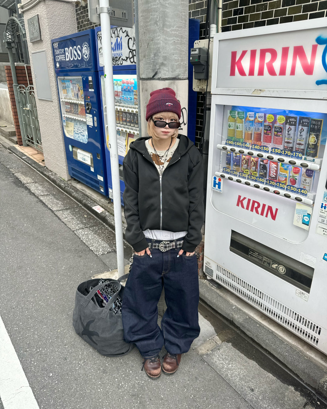 デザインダブルジップパーカー KM1215