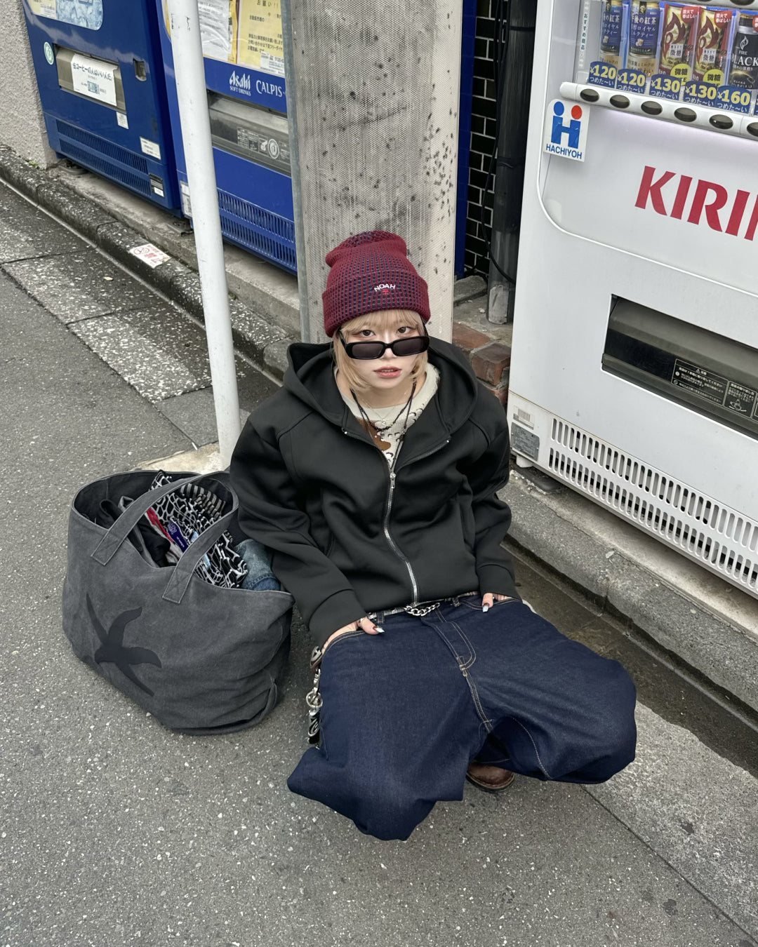 デザインダブルジップパーカー KM1215