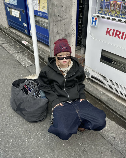 デザインダブルジップパーカー KM1215