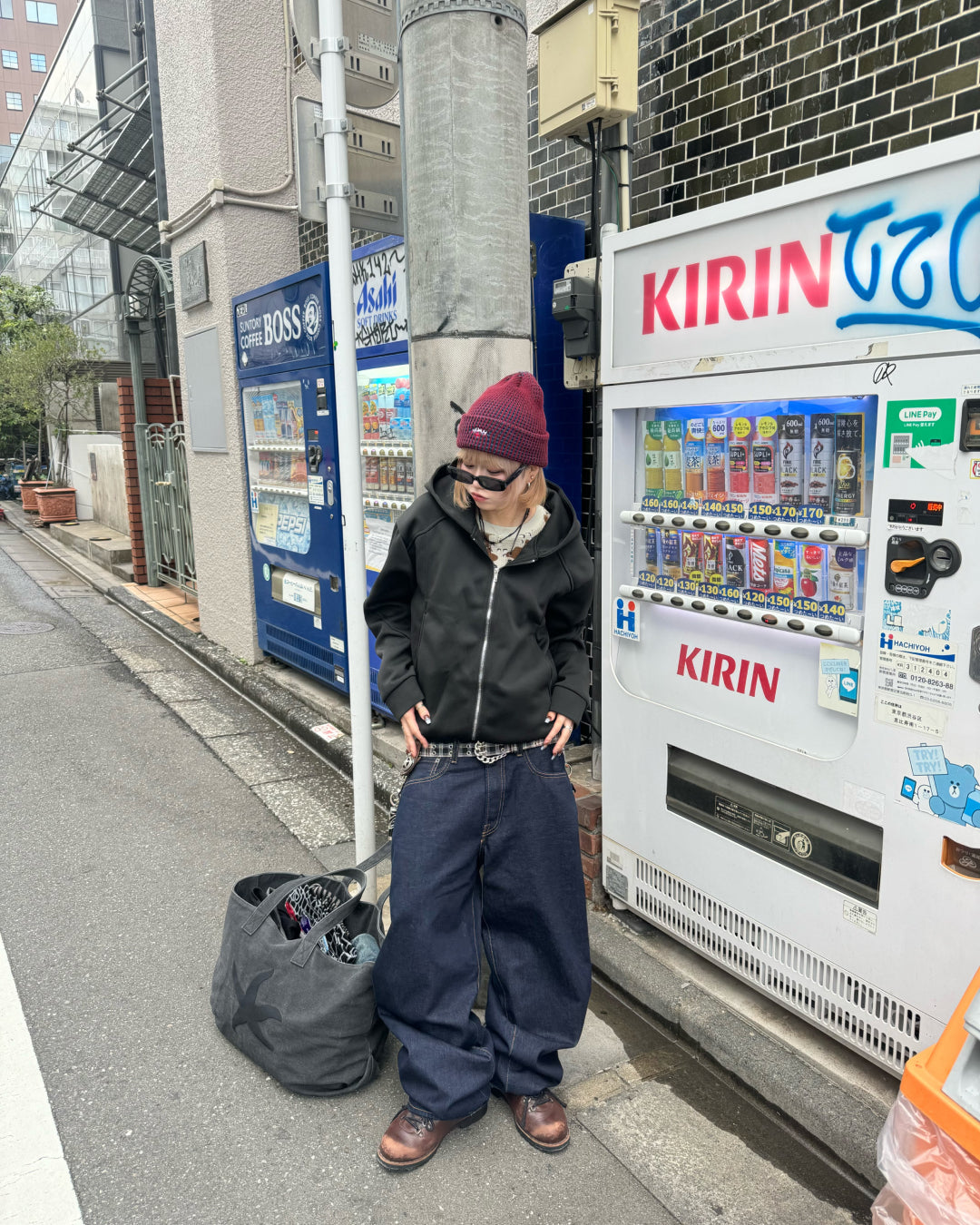 デザインダブルジップパーカー KM1215