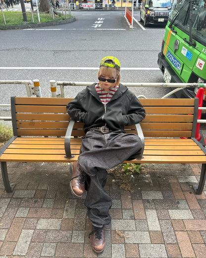 デザインダブルジップパーカー KM1215