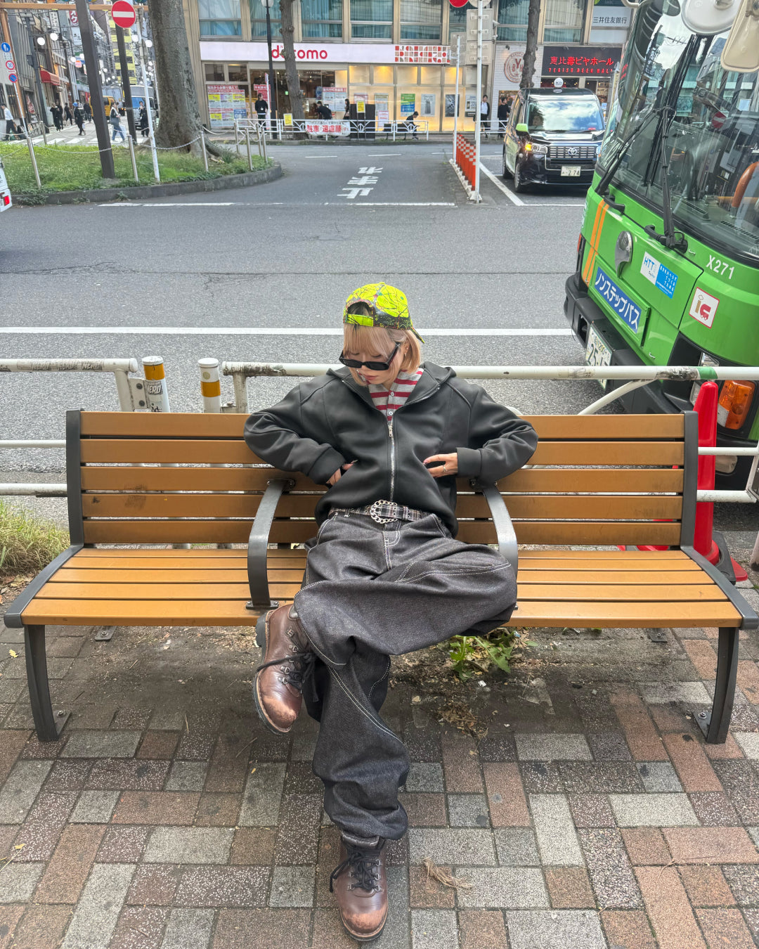 デザインダブルジップパーカー KM1215