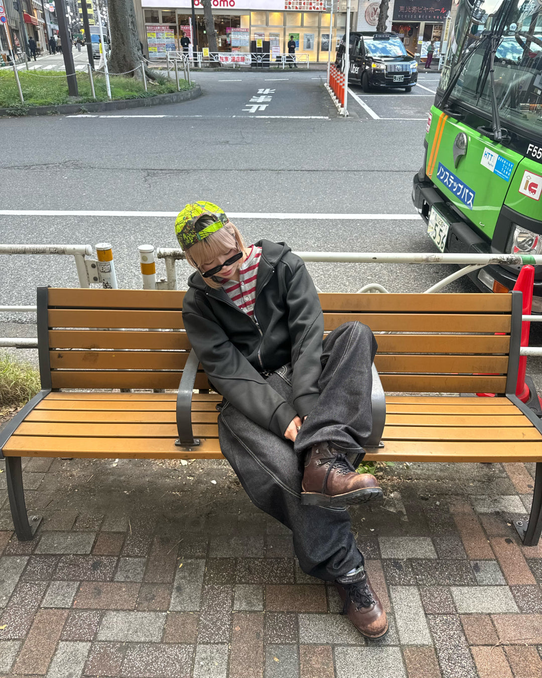 デザインダブルジップパーカー KM1215