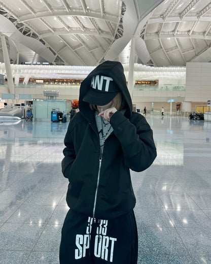 デザインダブルジップパーカー KM1215