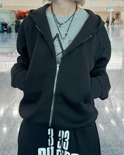 デザインダブルジップパーカー KM1215