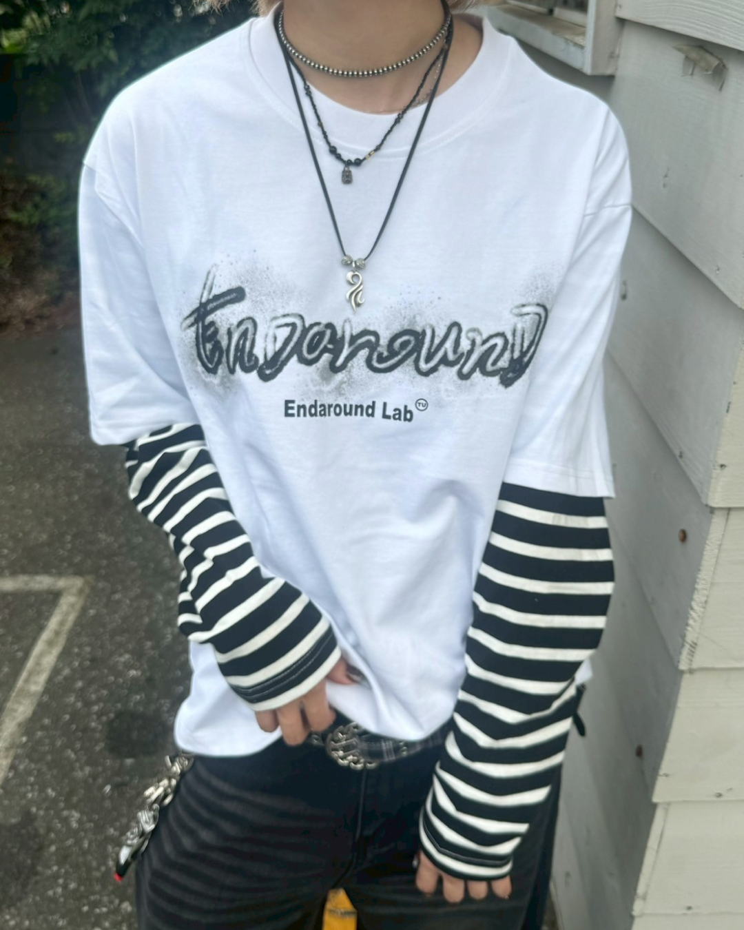 ボーダーレイヤードTシャツ KM1235