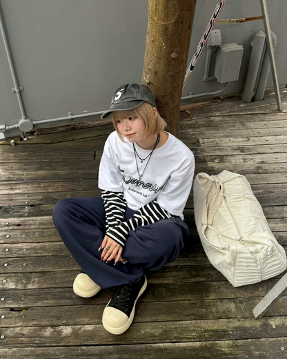 ボーダーレイヤードTシャツ KM1235