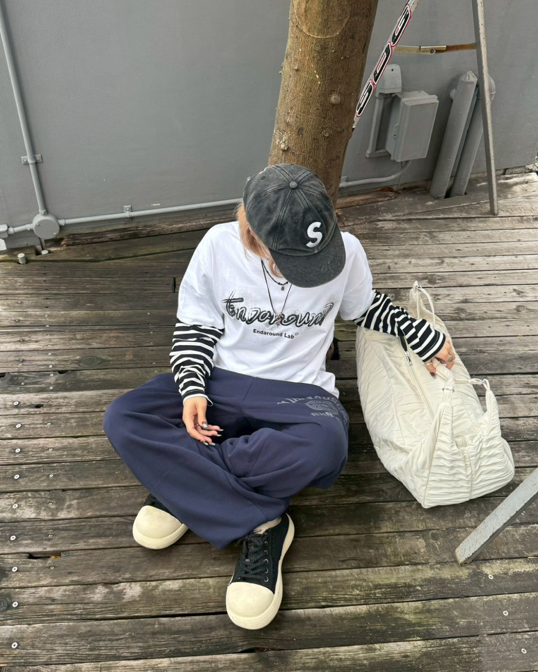 ボーダーレイヤードTシャツ KM1235