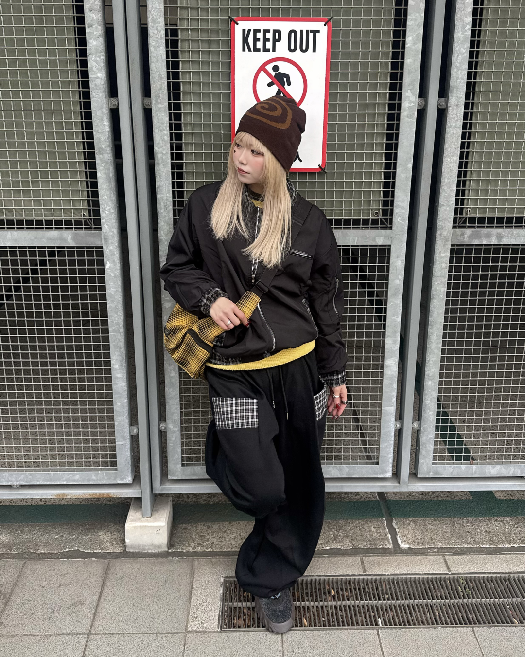 チェックナイロンジャケット KM1246