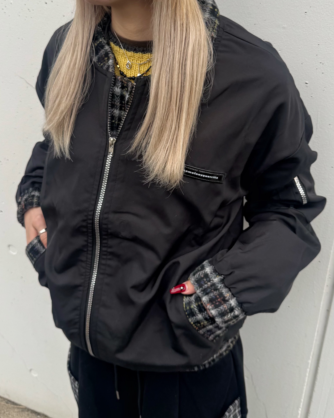 チェックナイロンジャケット KM1246