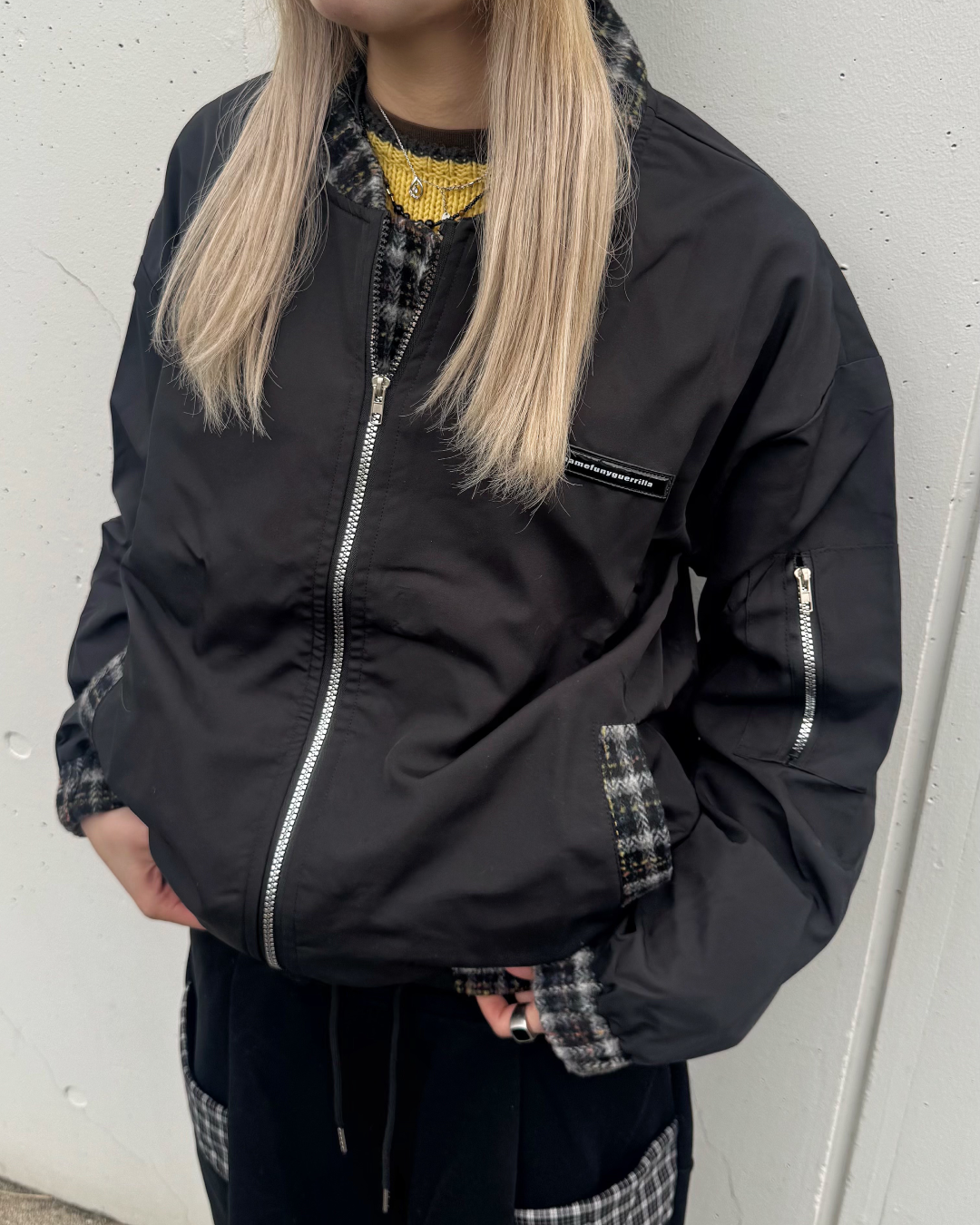 チェックナイロンジャケット KM1246