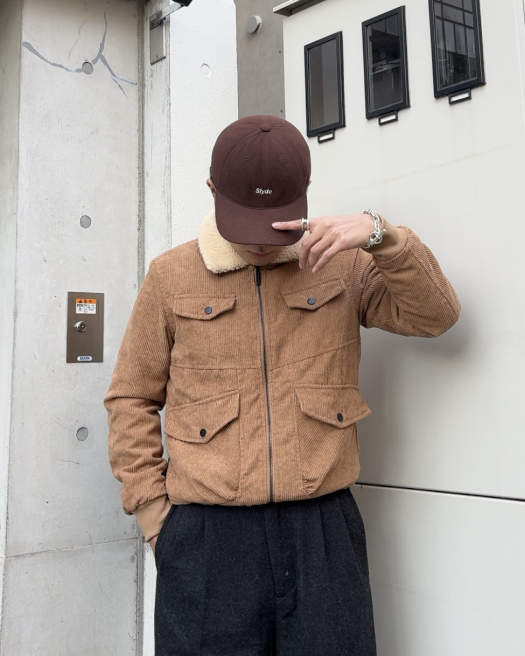 コーデュロイ襟ボアジャケット KA1326