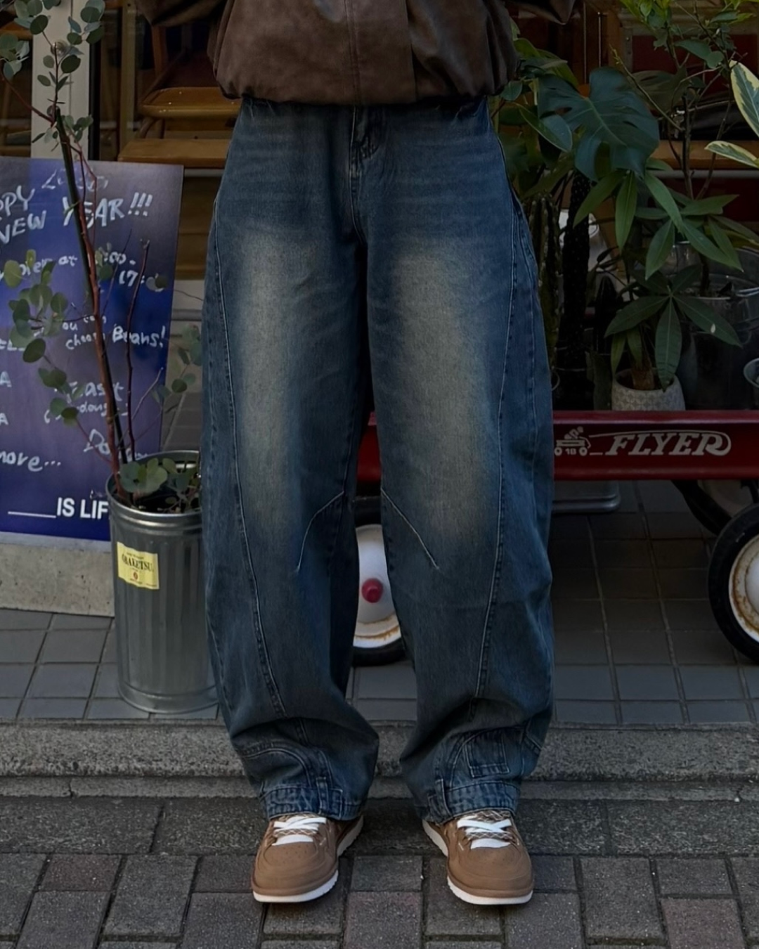 【即納】ヴィンテージワイドレッグデニムパンツ KA5007