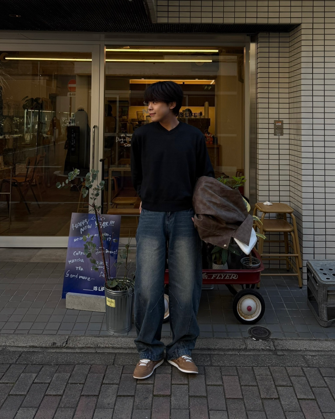 【即納】ヴィンテージワイドレッグデニムパンツ KA5007