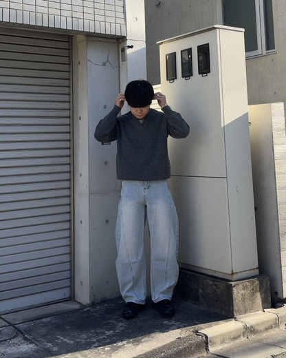 【即納】Vネックレイヤードニット KA5013