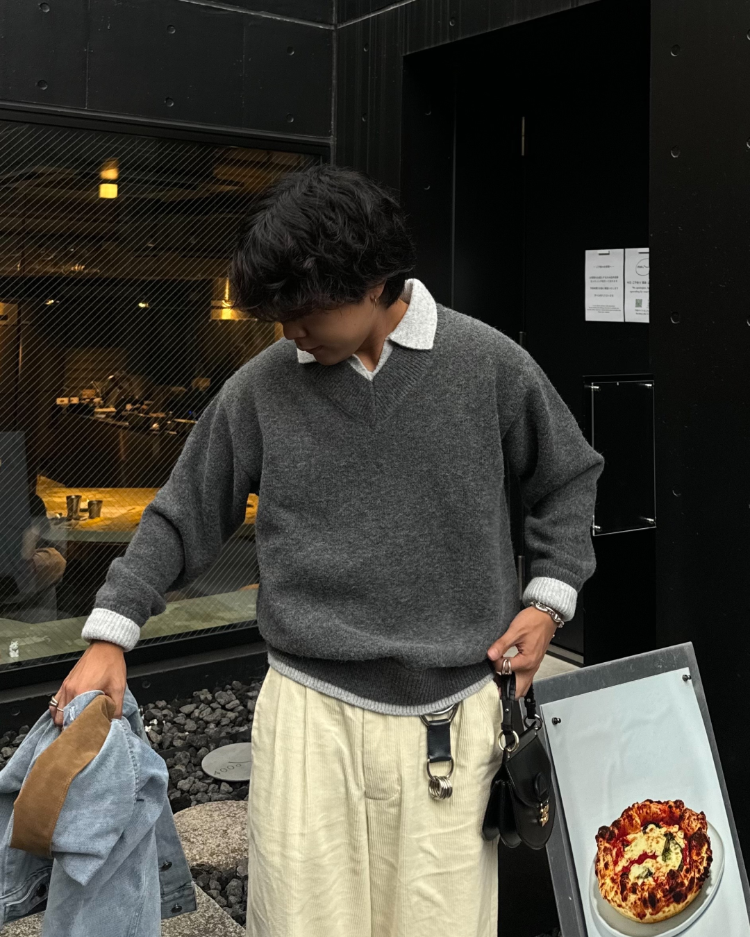 【即納】レイヤードニットカーディガン　KA5014