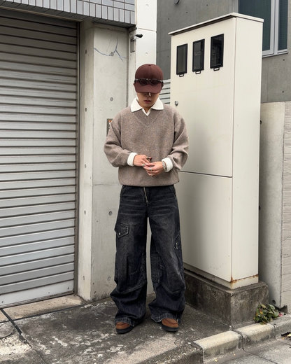 【即納】レイヤードニットカーディガン KA5014