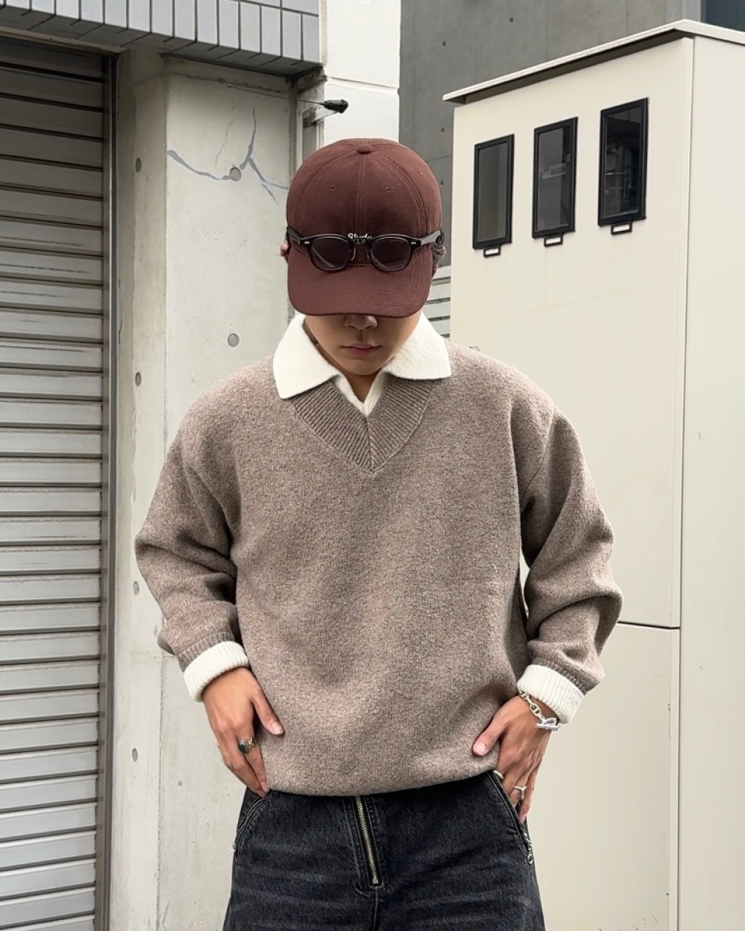 【即納】レイヤードニットカーディガン KA5014