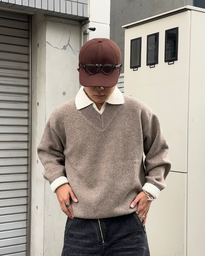 【即納】レイヤードニットカーディガン KA5014
