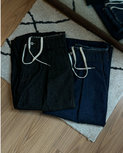 【即納】フリンジデニムパンツ KA5015